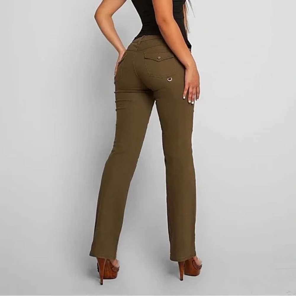 Tiger Mist Green Boot Cut Jeans